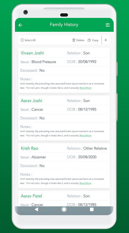 An app that records, monitors & analyzes healthcare information screenshot 2