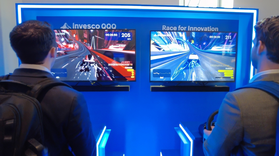 Invesco QQQ Race For Innovation “Phygital” Multiplayer Racing Game Experience screenshot 1