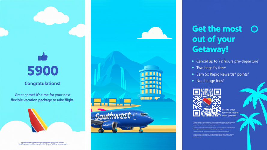 Southwest Airlines Getaway Vacations Activation – Computer Vision Powered Game screenshot 1