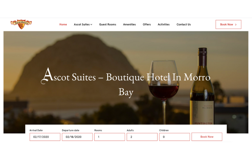 Homepage Design for a US based Hospitality Brand screenshot 1