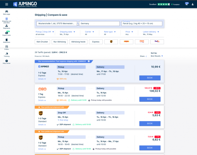Shipping Aggregation Platform screenshot 1