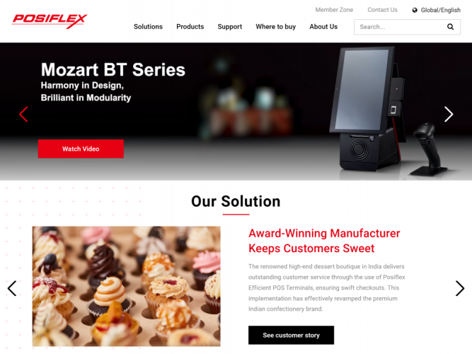 Posiflex USA Website screenshot 1