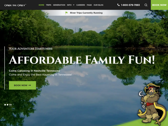 Canoe The Caney Website screenshot 1