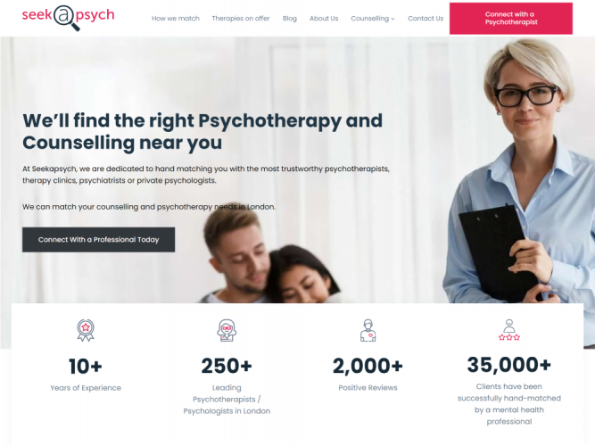 SeekAPsych Website screenshot 1