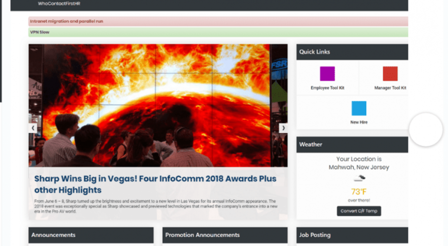 Sharp Intranet Portal screenshot 1
