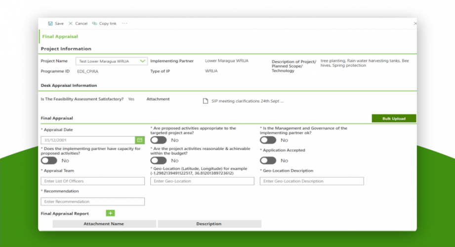 WSTF Project Tracking screenshot 1