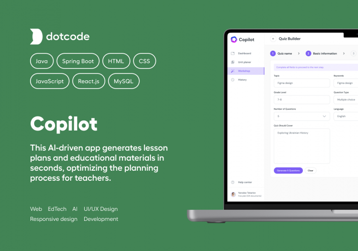 Generative AI-driven EdTech Web App screenshot 1