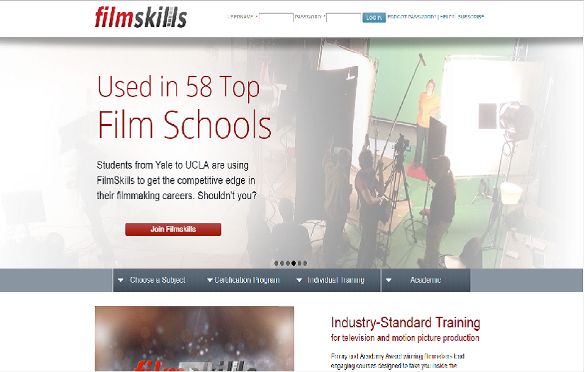 Drupal based Film Skills Training Platform screenshot 1