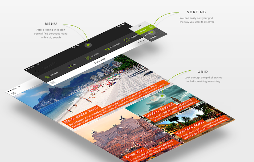 Globetrotter Ipad APP screenshot 1