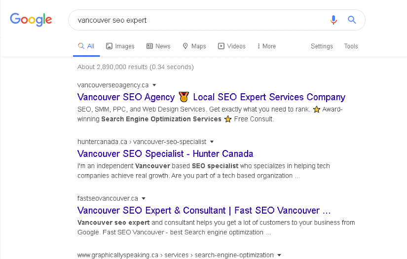 Rank #1 — "SEO Expert" screenshot 1