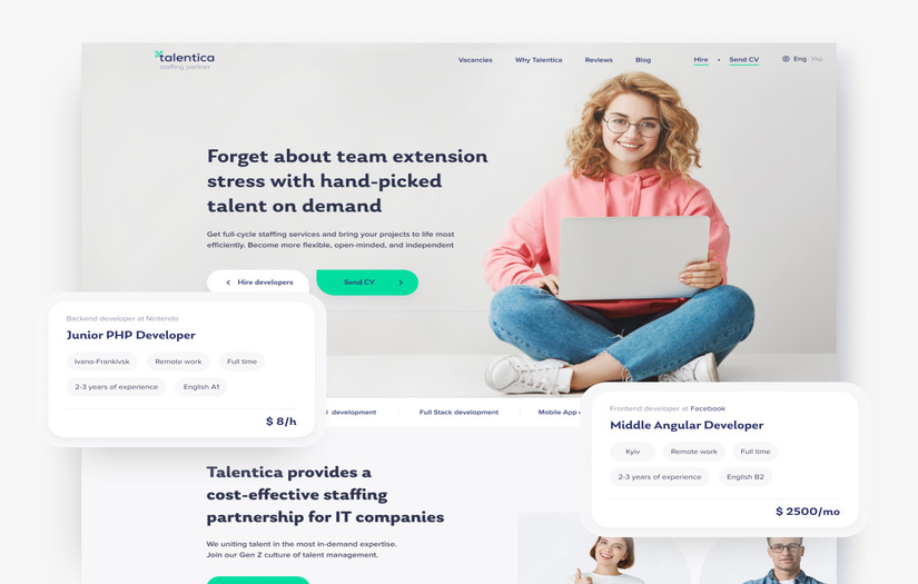 Talentica - Website design & development for Recruitment Agency screenshot 1