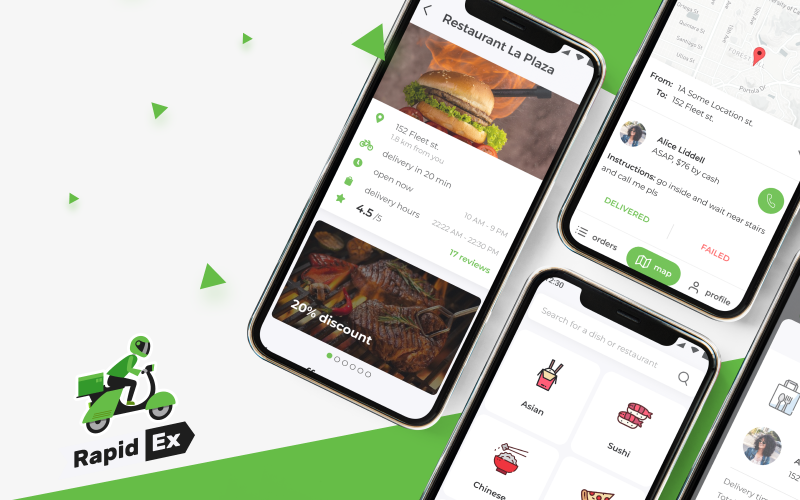RapidEx - Mobile Application for P2P food delivery service screenshot 1