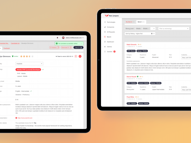 Red Jumpers - Web Application for IT Staffing Agency screenshot 2