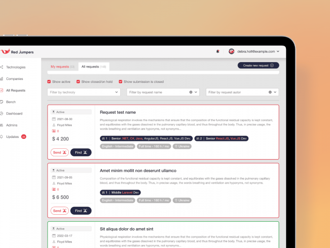 Red Jumpers - Web Application for IT Staffing Agency screenshot 3