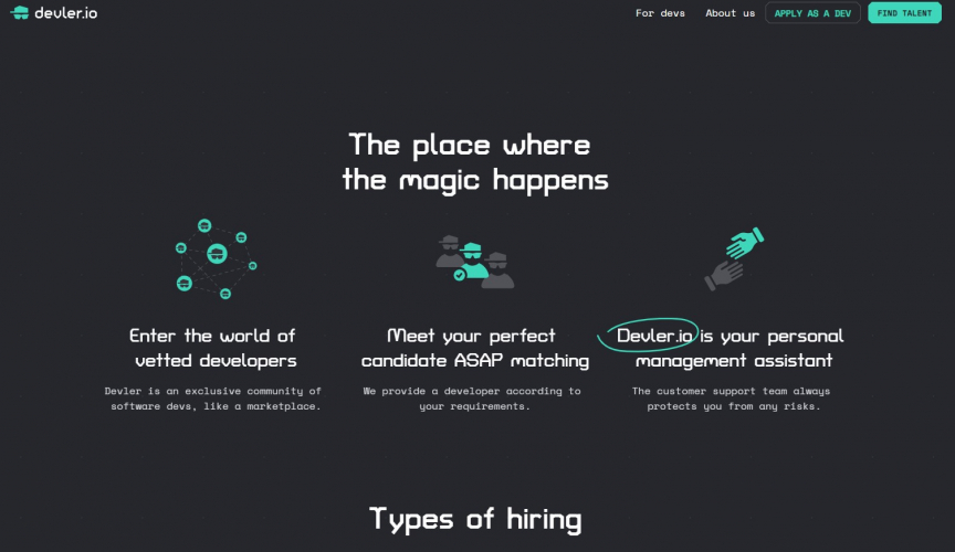 Web development for a freelance service screenshot 3