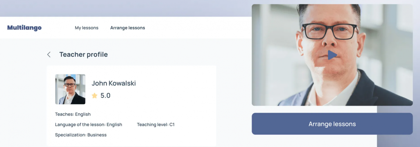 Innovative online language learning platform screenshot 3