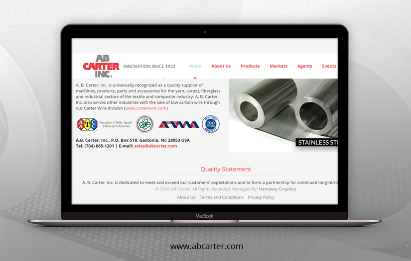 AB Carter Inc - Web Development screenshot 1