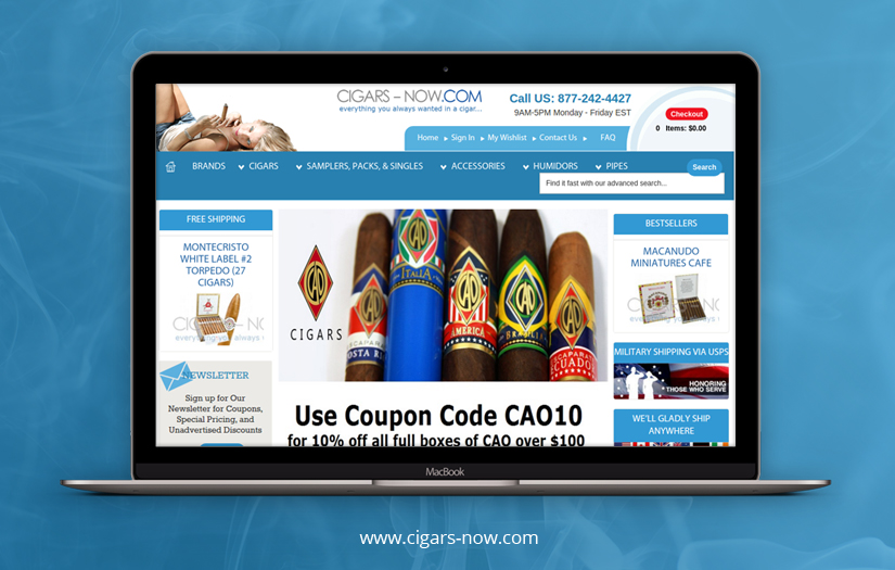 Cigars Now - Web Development screenshot 1