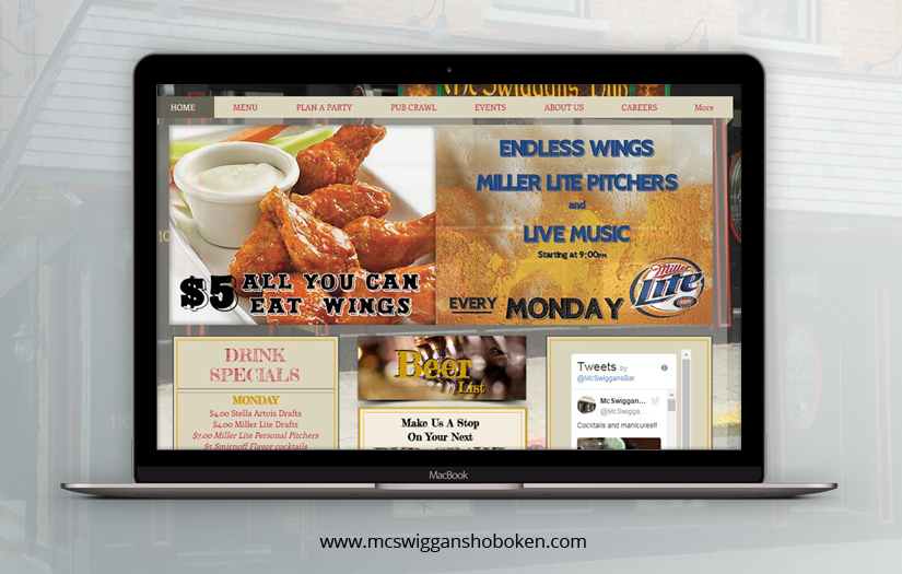 McSwiggans Pub - Web Development screenshot 1