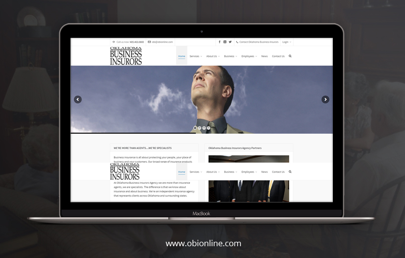 Oklahoma Business Insurors - Web Development screenshot 1