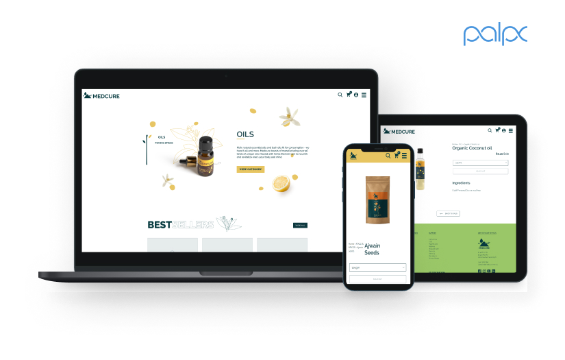 Medcure, Home Page, Ecommerce website development. screenshot 1