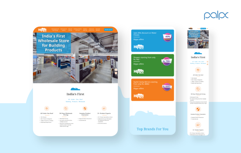 Hippo Stores, Corporate website design screenshot 1