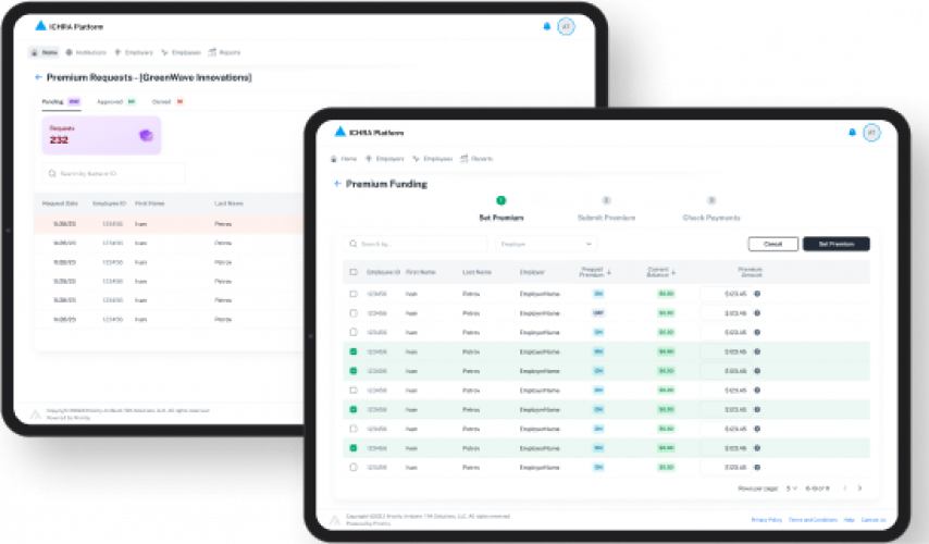 ICHRA Setup and Administration Platform Development screenshot 2