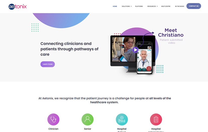 Aetonix website screenshot 1