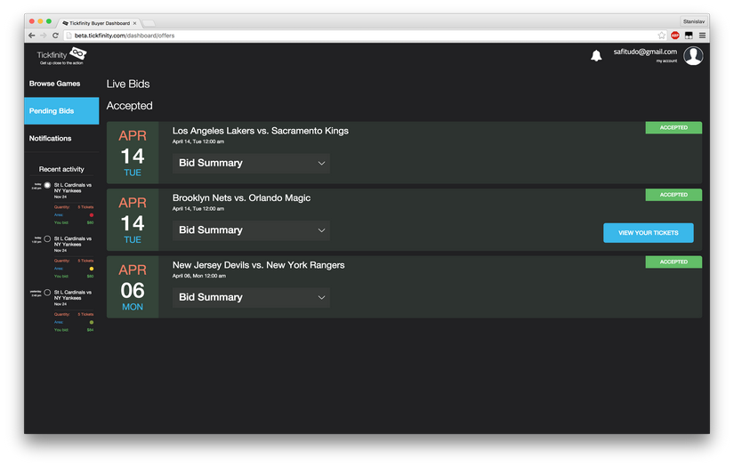 Tickfinity screenshot 1