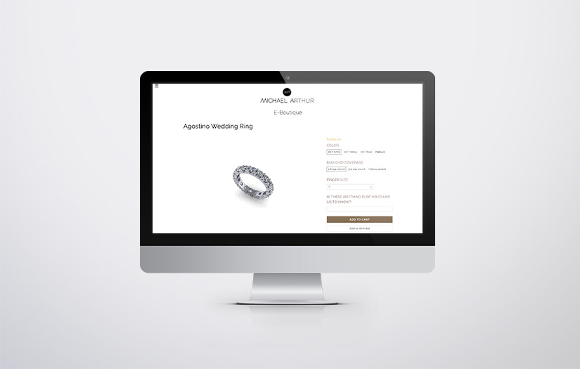 Michael Arthur Diamonds Ecommerce Site screenshot 1