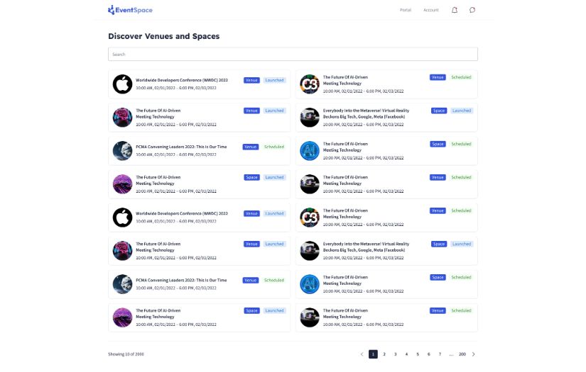 EventSpace - virtual conferencing app screenshot 1