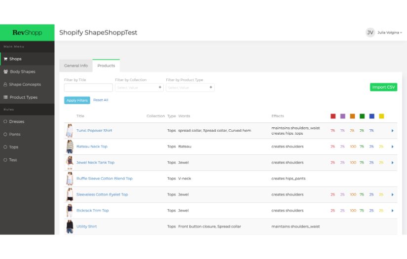 RevShopp - Shopping tool/Body Shape Intelligence platform screenshot 2