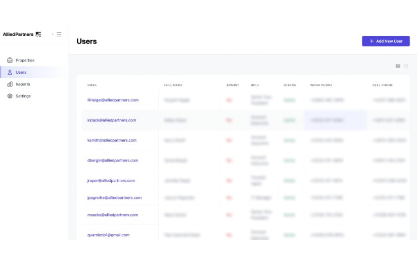 Allied Partners - Custom ERP/Data management system screenshot 1