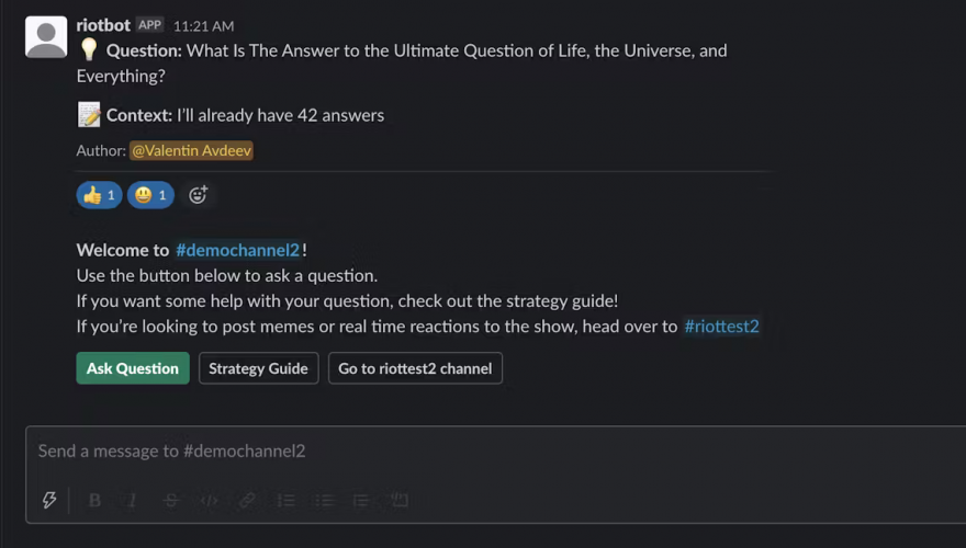Riot Games: Slack Bot for Streamlined Communication screenshot 2