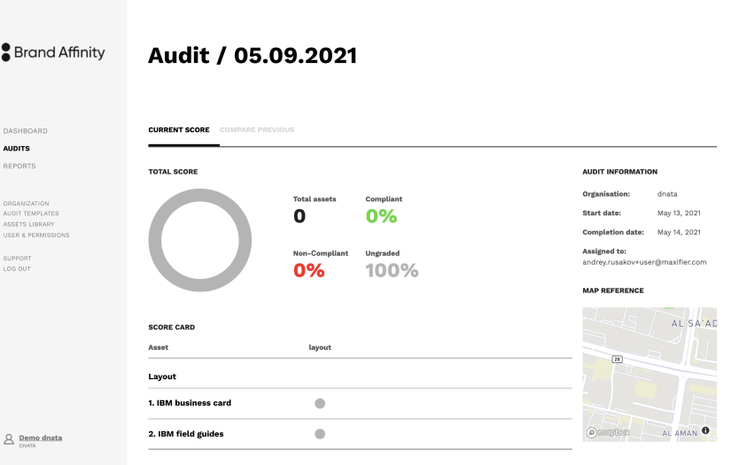 BrandAffinity: Advanced Statistics on the Organizations’ Brand Compliance and Brand Audit Automation Tool screenshot 1