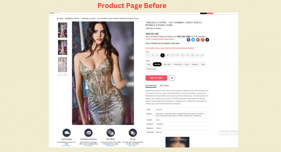 Couture Candy: Conversion rate improvement case study  screenshot 3