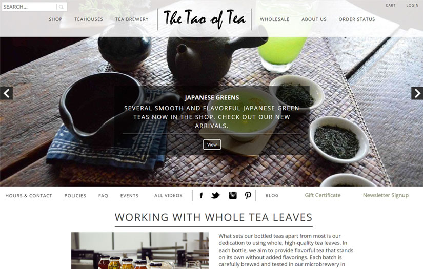 Tao of Tea: Migration of PHP Website to WordPress screenshot 1