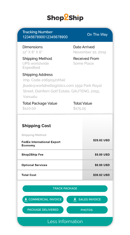 Shop2Ship screenshot 1
