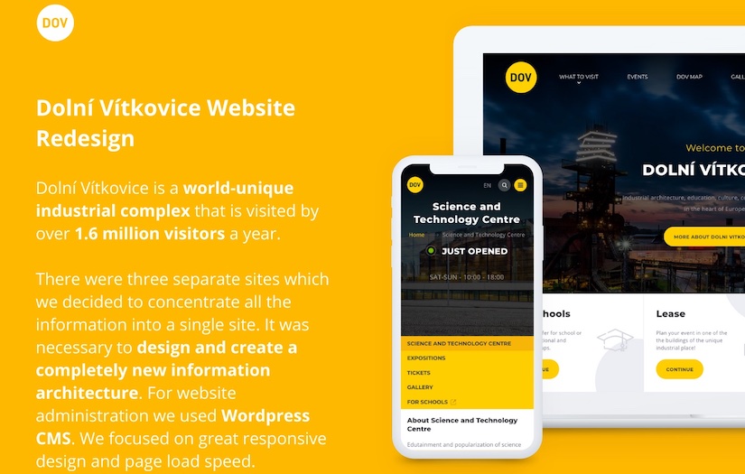 Dolní Vítkovice Website Redesign screenshot 1