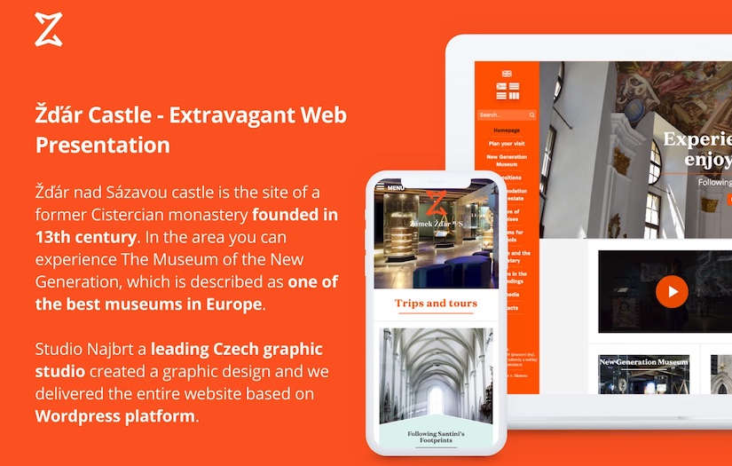Žďár Castle - Extravagant Web Presentation screenshot 1