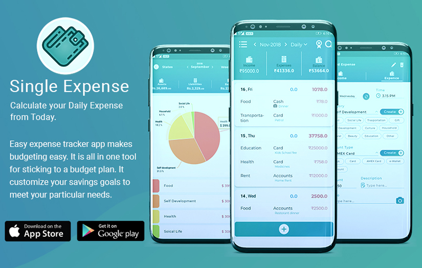 Single Expense - Financial Planner screenshot 1