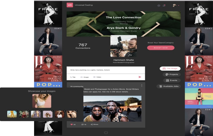 Interactive Web Portal for Talent Acquisition in Entertainment Industry screenshot 1