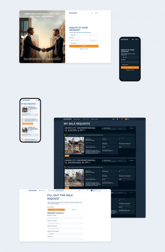Development of a personal account for a company DOMOVA in the real estate industry screenshot 1