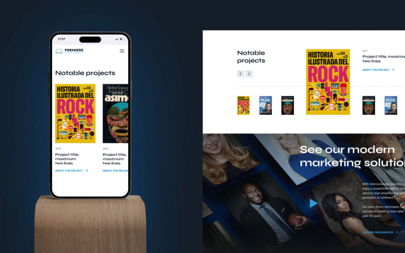 Premier Book Group: new design for online bookstore screenshot 1