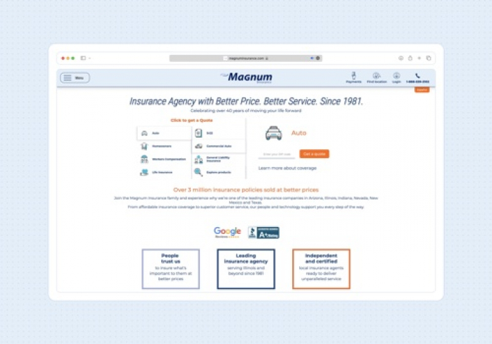 Magnum Insurance Website & User Cabinet screenshot 3