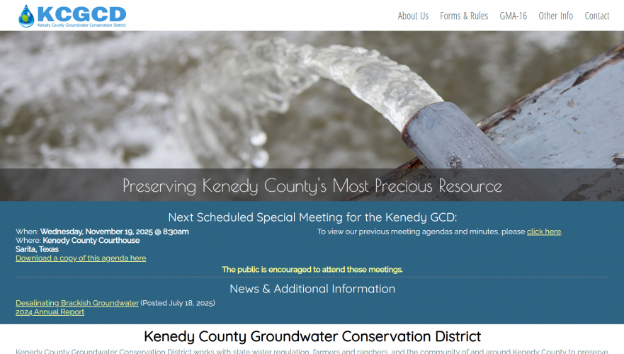 Kenedy County Groundwater Conservation District screenshot 1