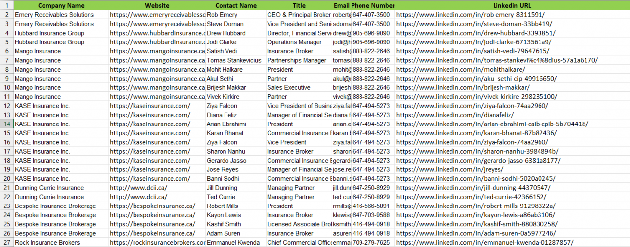 Email list building for Finance and Insurance Companies in the USA screenshot 1