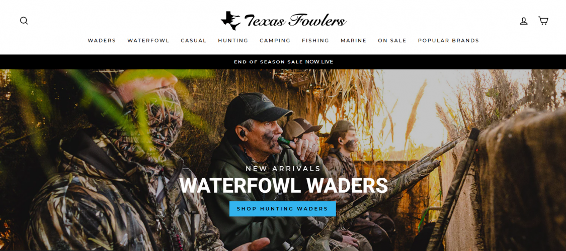 TX Fowlers – Hunting & Outdoor Gear E-commerce Platform screenshot 1
