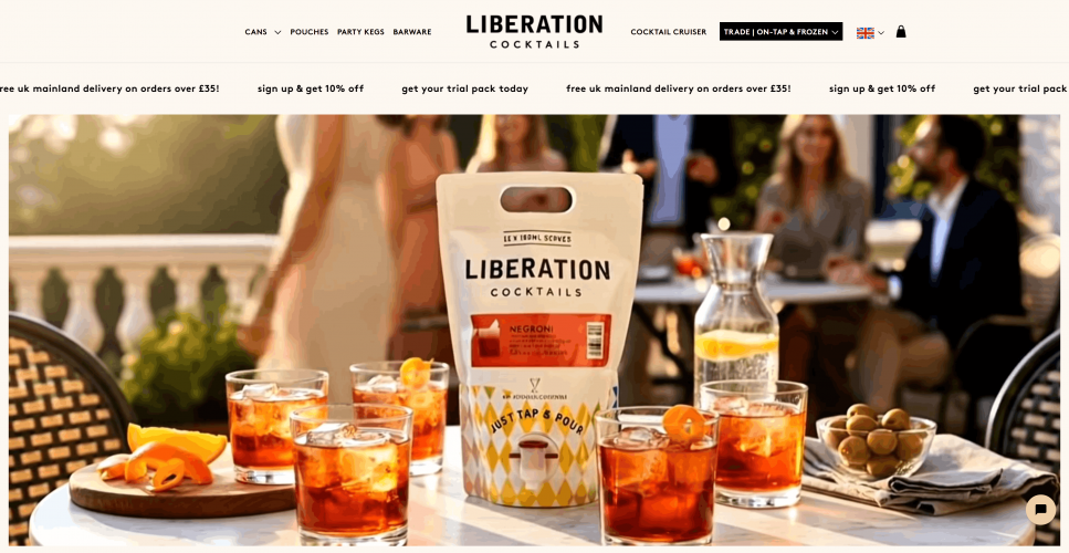 Liberation Cocktails – Premium Pre-Mixed Cocktail E-Commerce Store screenshot 1