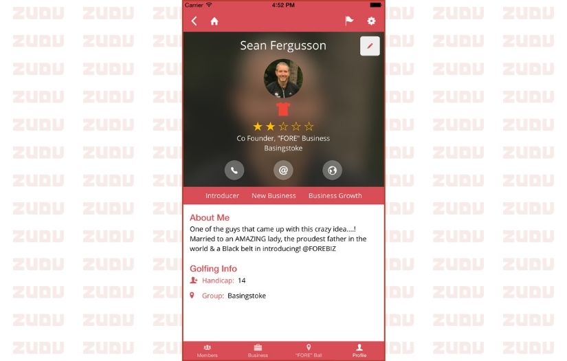 “FORE” Business – Golf Networking App screenshot 1